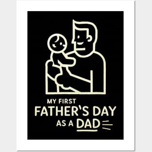 First Time Dad Est 2024 Fathers Day Posters and Art